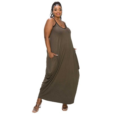 L I V D Women's Spaghetti Strap Harem Dress