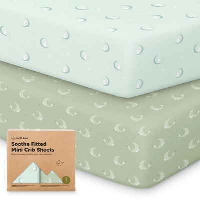 KeaBabies Mini Crib Sheets for Baby Girls, Boys, 2-Pack Soothe Pack and Play Sheets Fitted, Organic Pack N Play Mattress Sheet