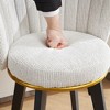 DSVIMOY Counter and Bar Stool 360 Degree Swivel Upholstered Barstools with Metal Legs for Kitchen, Beige, 24"*21.6"*16.5" - 4 of 4