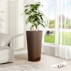 DSVIMOY 2PCS 23.6" Tall Planter for Outdoor, Round Decorative Planters for Indoor/Outdoor, Patio, Balcony - 4 of 4