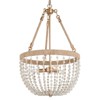 LNC Vernicagin 3-Light 17" Coastal Bowl  Chandelier, Gold and White with Jute Rope - 4 of 4