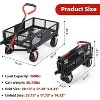 Heavy Duty Black Meatl Steel Garden Dump Cart with Removable Sides, 180° Rotating Handle, 10-Inch All Terrain Wheels, Utility Wagon for Yard, Lawn - 2 of 4