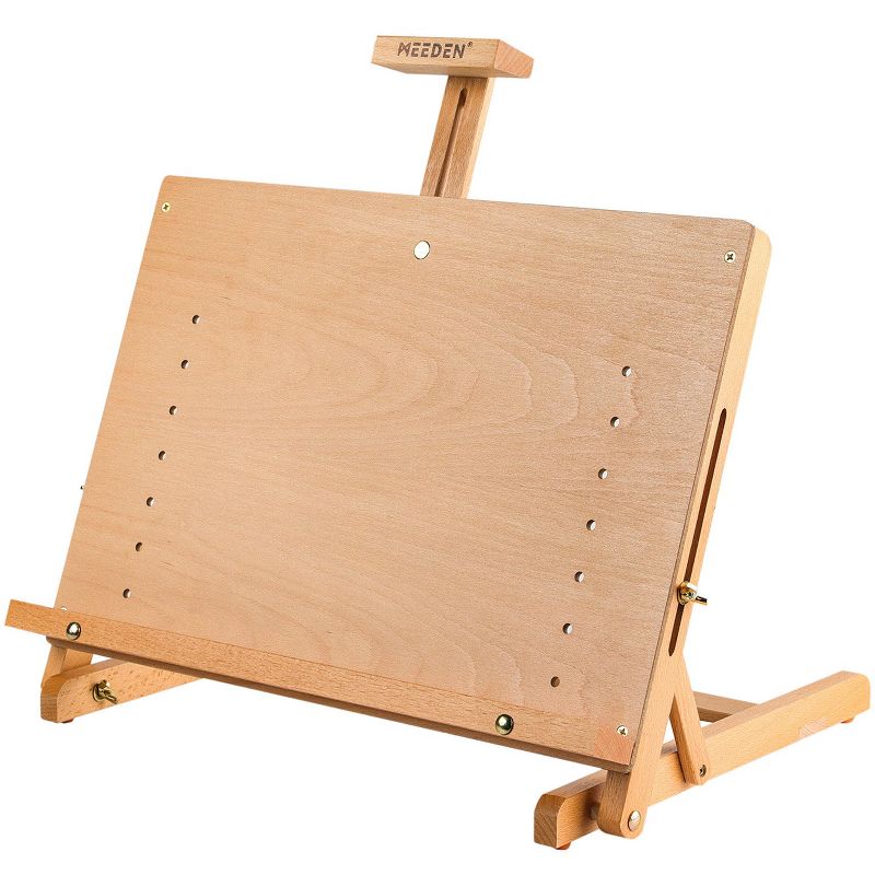 MEEDEN Large Drawing Board Easel, Solid Beech Wooden Tabletop H-Frame Adjustable Easel Artist Drawing & Sketching Board, Holds Canvas up to 23" high, 2 of 6