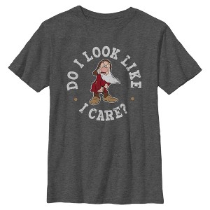 Boys Snow White and the Seven Dwarfs Grumpy Do I Look Like I Care T Shirt - 1 of 4