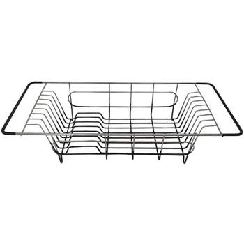 Oumilen Adjustable Stainless Steel Over Sink Dish Drying Rack - Black