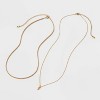 14K Gold Dipped Cubic Zirconia Initial Necklace Set 2pc - A New Day™ Gold - 2 of 3