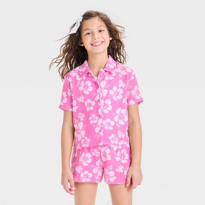 Girls' Minnie Mouse Gauze Cabana Top - Pink