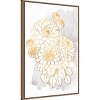 Amanti Art 23"x33" Dahlia Bouquet in Gold and Gray by Rosana Laiz Blursbyai Framed Canvas Wall Art Print Bronze : Vertical Lithograph - 2 of 4
