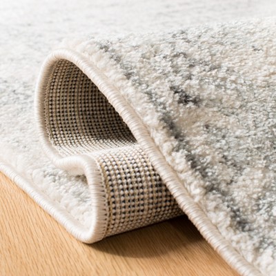 Ivory & Grey Synthetic 8' x 10' Hand-Knotted Area Rug