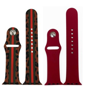 Olivia Pratt 2 Pack Printed and Solid Apple Watch Band - 1 of 4