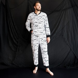 Adult General Sizing Mummy And Me Men's Micro Fleece Jumpsuit - Posh Peanut - 1 of 4