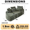 Kumasinova 78.5" Corduroy Left Semi-Circular 2-in-1 Sofa Bed,Recliner with Neck Pillow,5 Throw Pillows,Boneless Couch for Living Room,Bedroom - 3 of 4