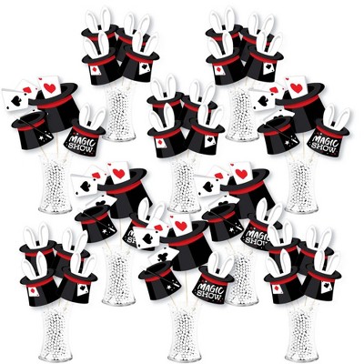 Big Dot of Happiness Ta-Da, Magic Show - Magical Birthday Party Centerpiece Sticks - Showstopper Table Toppers - 35 Pieces