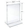 Azar Displays Bottom Loading Clear Acrylic T-Frame Sign Holder 8.5" Wide x 11''High- Vertical/Portrait, 10-Pack - 4 of 4