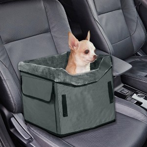 Unique Bargains Portable Dog Car Seat Gray 1 Pc - 1 of 4