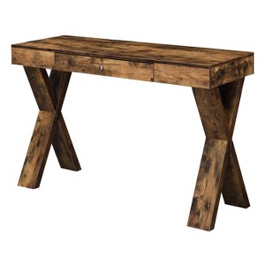 HomeStock HomeStock No Tools Student Desk with Charging Station and Shelves, Espresso - 1 of 4