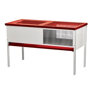 Little Giant Outdoor Chick Brooder Box Enclosure with 5/16-Inch Mesh Floor, Galvanized Steel Frame, and Litter Dropping Pan, Red & White - 1 of 4