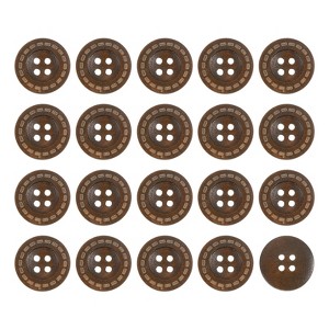 Unique Bargains Wooden DIY Craft Clothing 4 Holes Sewing Buttons 100 Pcs - 1 of 4