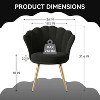 Black velvet decorative chair with gold metal legs, powder room vanity chair, living room upholstered guest chair - 2 of 4