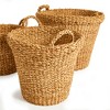 Plum & Post Seagrass Tapered Baskets With Handles And Cuffs, Set Of 3 - 4 of 4