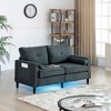 NicBex Loveseat Sofa with 2 USB Ports & 2 Side Pockets Modern Upholstered Linen Fabric 2 Seater Couch for Living Room,Apartment - 4 of 4