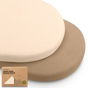 KeaBabies Organic Bassinet Sheet for Baby Girls, Boys, 2-Pack Soothe Bassinet Fitted Sheets, Bedside Bassinet Mattress Sheet - 1 of 4
