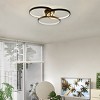 BAOURE 20" Modern Black LED Ceiling Light, 3-Ring Flush Mount Fixture for Living Room, Bedroom, Dining Room, Energy-Efficient - 2 of 4