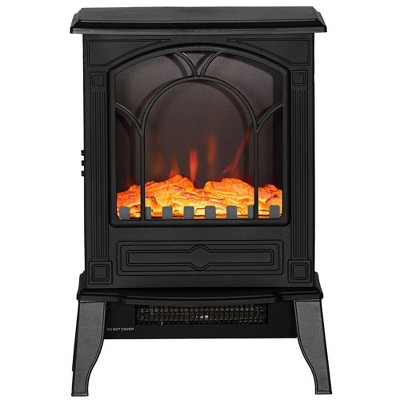 NAYSAYE Freestanding Indoor Fireplace Stove with Realistic Flame for Living Room or Bedroom, Black, 15.3"*9.5"*22.3"