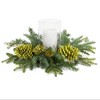 Mixed Winter Pine Candle Holder – 18"D Holiday Centerpiece with Pinecones & Glass Hurricane By Melrose - 2 of 3