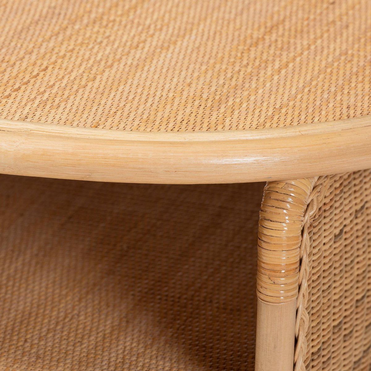 bali & pari Dyna Natural Rattan Coffee Table with Open Shelf Natural - thumbnail 5
