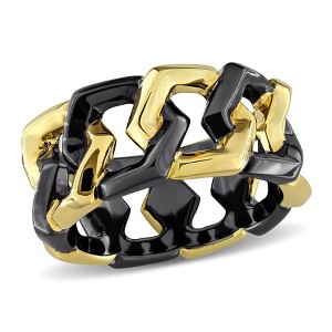 EVERLY JEWELRY |Yellow Plated Sterling Silver Fashion Ring Black Ruthenium Plated - 1 of 4