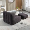 Velvet Bean Bag Chair with Ottoman and Foam Padding, Soft Lazy Sofa for Adults and Kids, Lightweight and Compressed-Baofuwish - 3 of 4