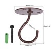 Unique Bargains Iron Wall Mounted Round Plate Ceiling Hooks and Hangers 2 Pcs - 2 of 3