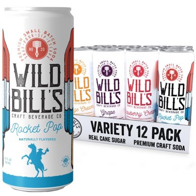 Wild Bill's Craft Soda, Fruity Variety Pack - 12 Fl Oz Can (Pack of 12)