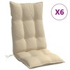 vidaXL Highback Chair Cushions 6 pcs Beige Oxford Fabric - 2 of 4