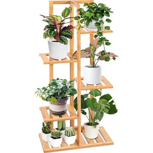 SereneLife 5-Tier Bamboo Plant Rack, Natural Eco-Friendly Bamboo, 40.55" - 1 of 4
