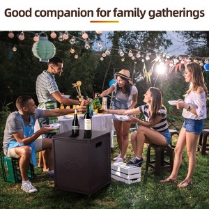 Propane Metal Tank Cover Table for Gas Fire Pits,Gas Tank Holder Storage Side Table for 20 Pound Propane Tank,16inch Hideaway Table with Side Handles - 1 of 4