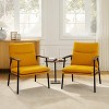 Art Leon Contemporary Retro Fusion Accent Armchair with Wooden Armrest - 3 of 4