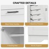 EcoSummer Double Door Four Drawer Wardrobe, Sturdy Bedroom Closet with Hanging Rail, White Freestanding Storage Cabinet for Bedroom, Hallway - 4 of 4