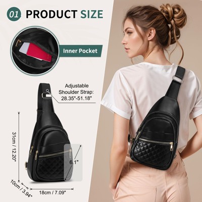 Unique Bargains PU Leather Hiking Cycling Convertible Anti-Theft Mini Sling Bag Black — фото 5