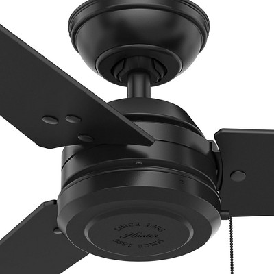Matte Black 52" Outdoor Ceiling Fan with Reversible Blades