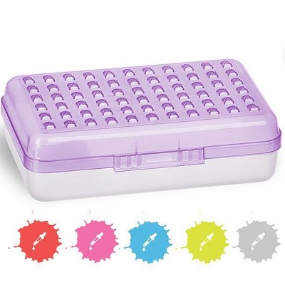 Enday Double Deck Large Pencil Box, Purple