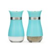 Juvale 2 Pack Stainless Steel Salt and Pepper Shakers Refillable Dispenser Set with Glass Bottom, Teal, 4 Oz - 3 of 4