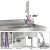 Stainless Steel Utility Sink, Free Standing Single Bowl Kitchen Sink with Cold and Hot Water Pipe and Faucet, Basin for Kitchen Restaurant Garage - 3 of 4