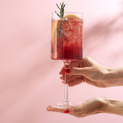 JoyJolt Elle Fluted Cylinder Wine Glass