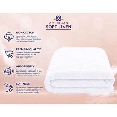 Oversized White Turkish Cotton Bath Sheet Set