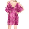 LA LEELA Women's Beachwear Summer Swim Beach Dress Cover Ups for Swimwear Women Loose Front Tie Swimsuit Coverups for Women 2X-3X Pink, Abstract - 4 of 4