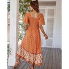 Clearlove Womens Summer Floral Print Cotton Short Sleeve Flowy Dress - 4 of 4