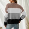 Women's Long Sleeve Colorblock Knit Round Neck Sweater-Cupshe - 4 of 4