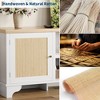 Rattan TV Stand Fits TVs Up to 70 Inches, Farmhouse Entertainment Center with 2 Cabinets and Open Shelves, Wooden Media Console Table for Living Room - 4 of 4